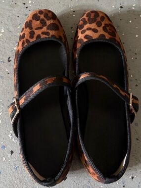 Leopard Print Mary Jane Ballet Flats